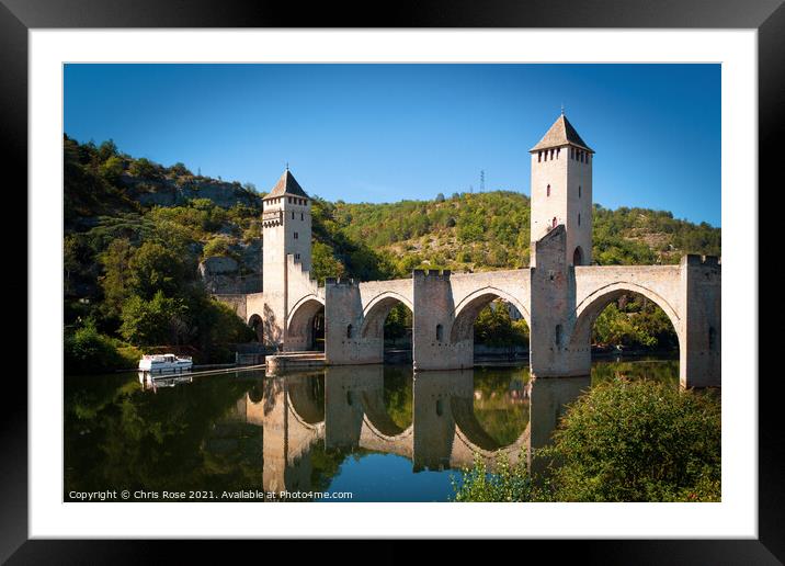 Pont Valentre in Cahors Framed Mounted Print by Chris Rose