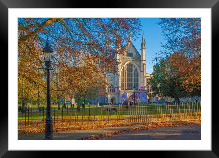 Winchester Cathedral in Autumn,Hampshire ,England. Framed Mounted Print by Philip Enticknap