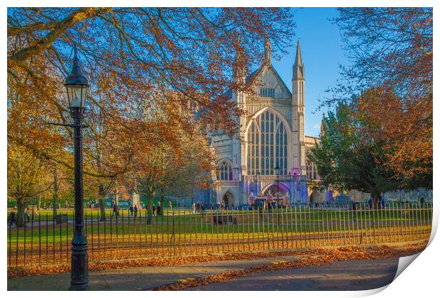 Winchester Cathedral in Autumn,Hampshire ,England. Print by Philip Enticknap