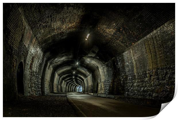 Inside Cressbrook Tunnel Print by Jason Wells