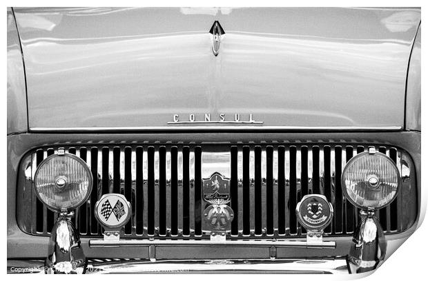 Ford Consul radiator grill Print by Chris Rose