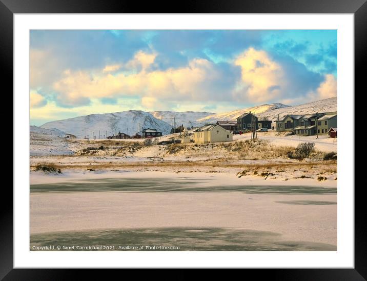 Skarsvag, the World's Northernmost Fishing Village Framed Mounted Print by Janet Carmichael