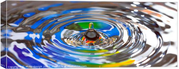 Droplet Shapes In Water Canvas Print by Philip Gough