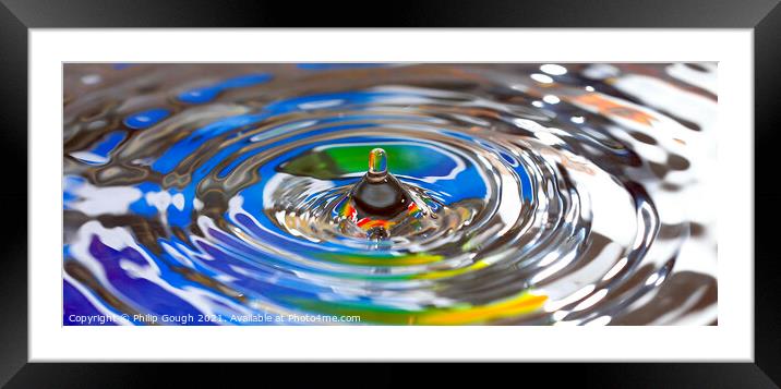 Droplet Shapes In Water Framed Mounted Print by Philip Gough