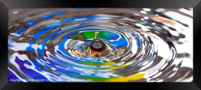 Droplet Shapes In Water Framed Print by Philip Gough