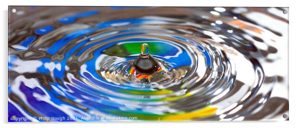Droplet Shapes In Water Acrylic by Philip Gough