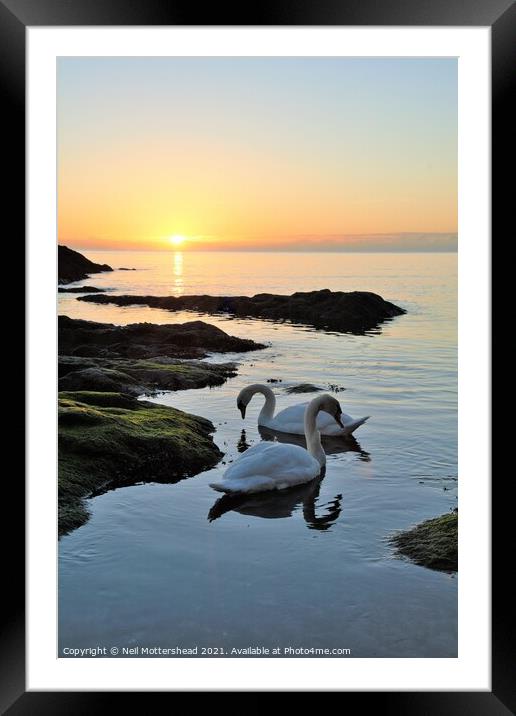 Polridmouth Sunrise. Framed Mounted Print by Neil Mottershead