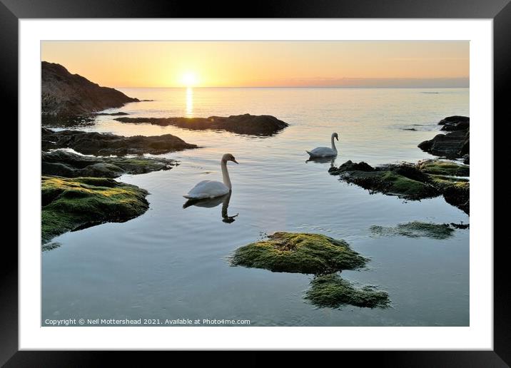 Sunrise At Polridmouth Cove. Framed Mounted Print by Neil Mottershead