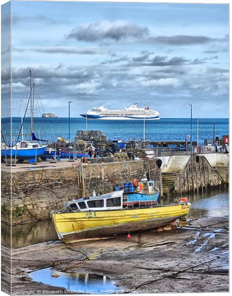 Paignton Harbour with Cruise Ship Canvas Print by Elizabeth Chisholm