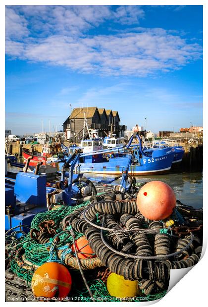 Whitstable Harbour Boats  Print by Simon Connellan