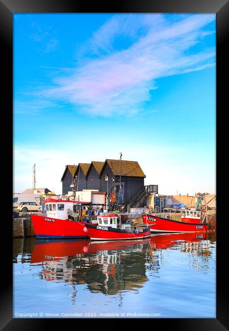 Whitstable Boats Framed Print by Simon Connellan