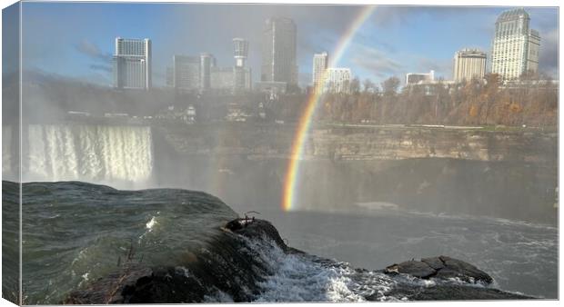 Rainbow at horseshoe falls Canvas Print by Daryl Pritchard videos
