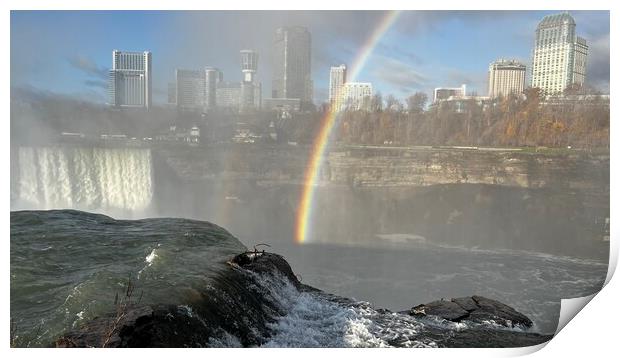 Rainbow at horseshoe falls Print by Daryl Pritchard videos