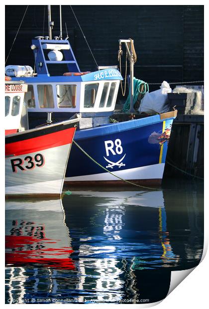 Fishing Boats Whitstable Print by Simon Connellan