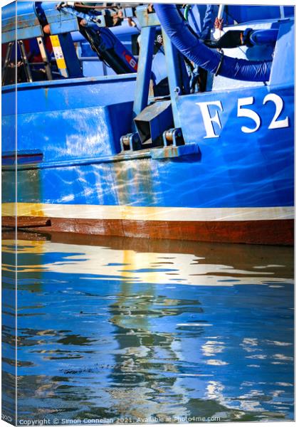 F52 Fishing Boat, Whitstable Canvas Print by Simon Connellan