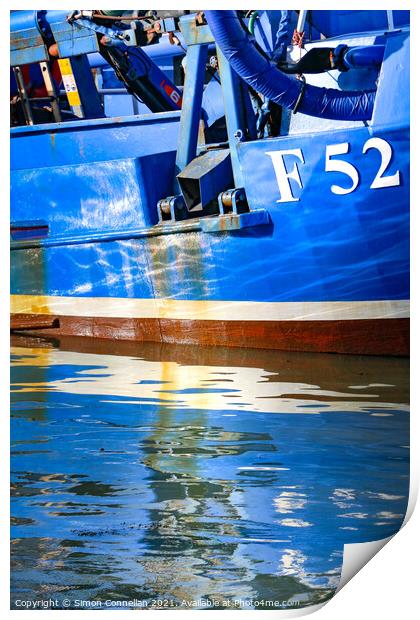 F52 Fishing Boat, Whitstable Print by Simon Connellan