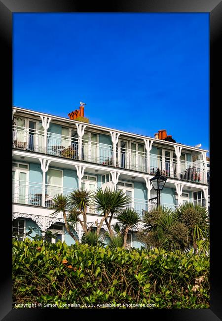 Broadstairs Balconies Framed Print by Simon Connellan