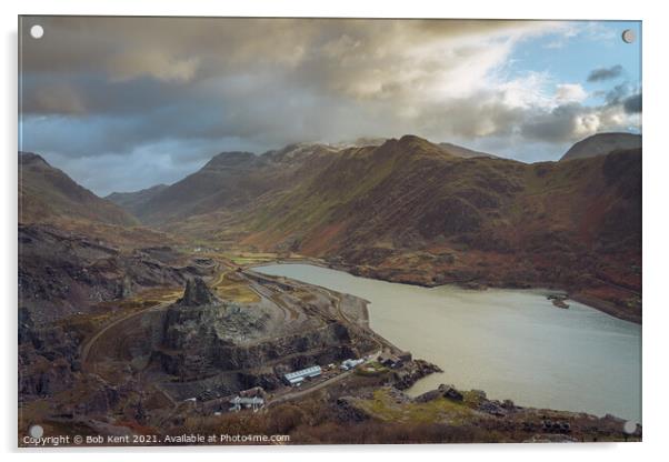 Snowdon from Dinorwic Acrylic by Bob Kent