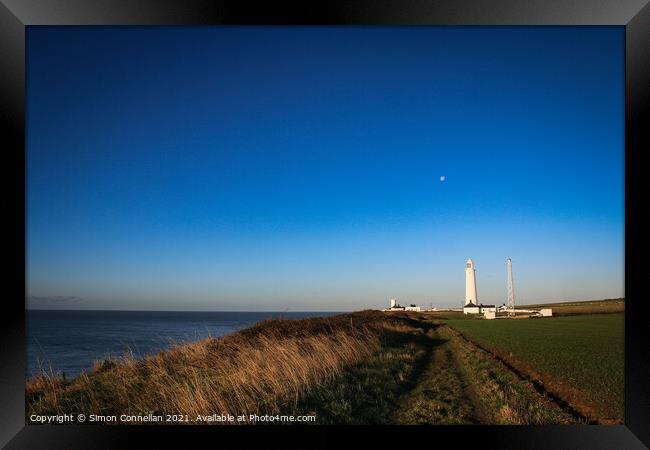 Lighthouse Nash Point Framed Print by Simon Connellan