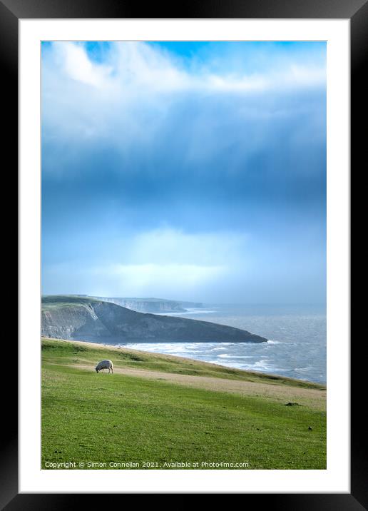 Storm Southerndown South Wales Framed Mounted Print by Simon Connellan