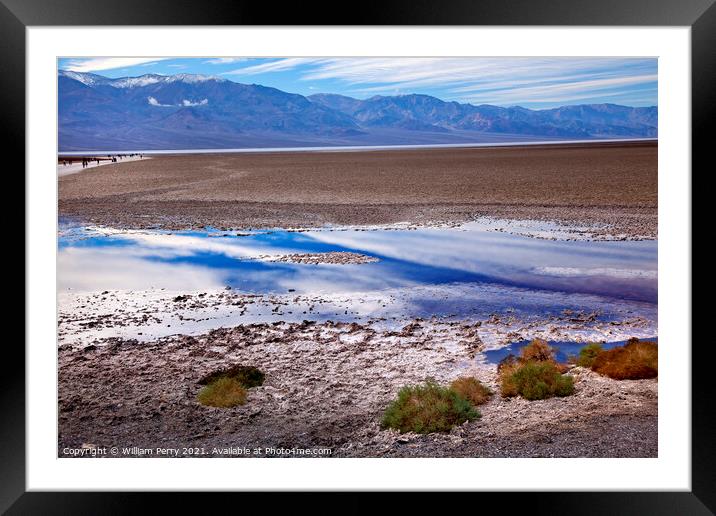 Badwater Panamint Mountains Death Valley National Park Californi Framed Mounted Print by William Perry