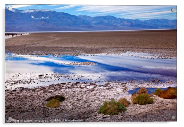 Badwater Panamint Mountains Death Valley National Park Californi Acrylic by William Perry