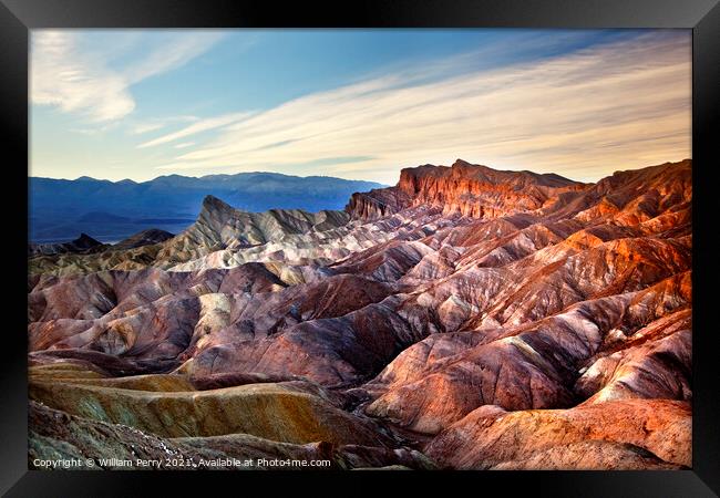Zabriskie Point Manly Beacon Death Valley National Framed Print by William Perry