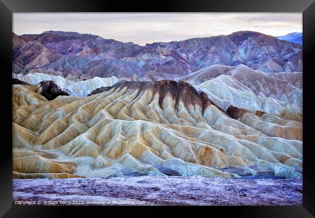 Zabruski Point Death Valley National Park California Framed Print by William Perry