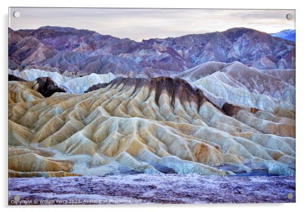 Zabruski Point Death Valley National Park California Acrylic by William Perry