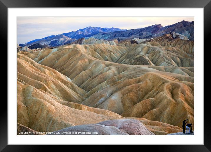 Photographing Zabruski Point Death Valley National Park Californ Framed Mounted Print by William Perry