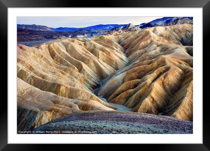 Zabruski Point Death Valley National Park California Framed Mounted Print by William Perry