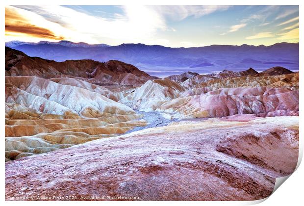 Zabruski Point Death Valley National Park California Print by William Perry