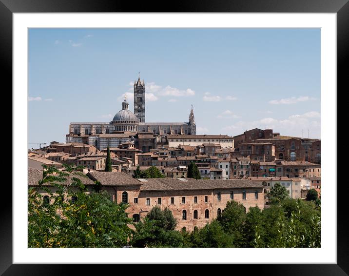 Siena Cityscape with Duomo di Siena Cathedral Framed Mounted Print by Dietmar Rauscher