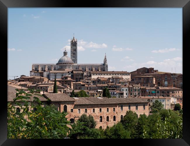 Siena Cityscape with Duomo di Siena Cathedral Framed Print by Dietmar Rauscher