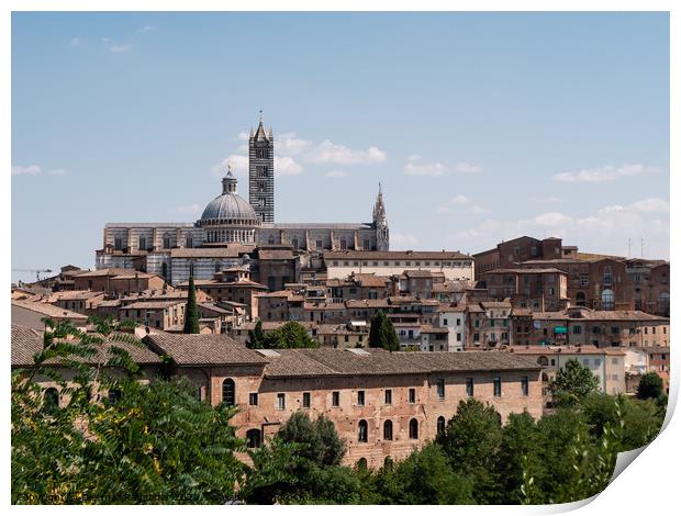 Siena Cityscape with Duomo di Siena Cathedral Print by Dietmar Rauscher