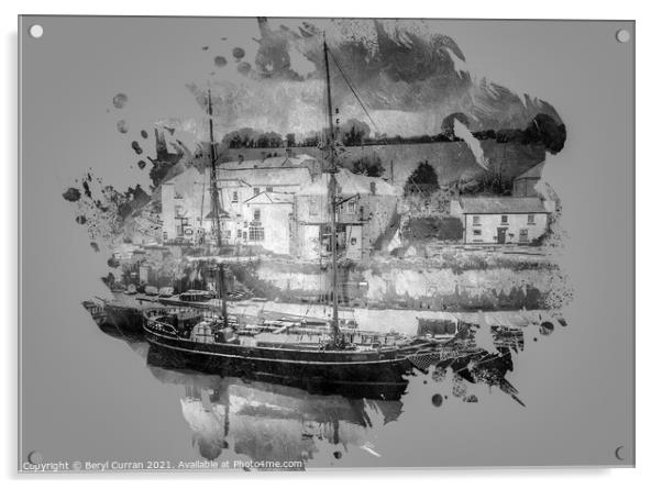 Majestic Tall Ship in Charlestown Harbour Acrylic by Beryl Curran