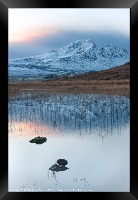 Blaven Loch Cill Chriosd The Gloaming Isle of Skye Framed Print by Barbara Jones