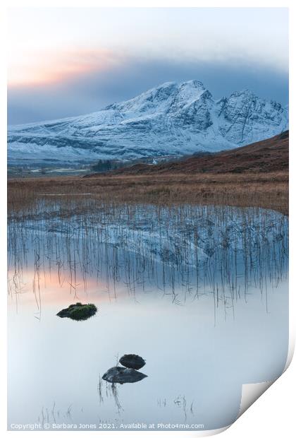 Blaven Loch Cill Chriosd The Gloaming Isle of Skye Print by Barbara Jones