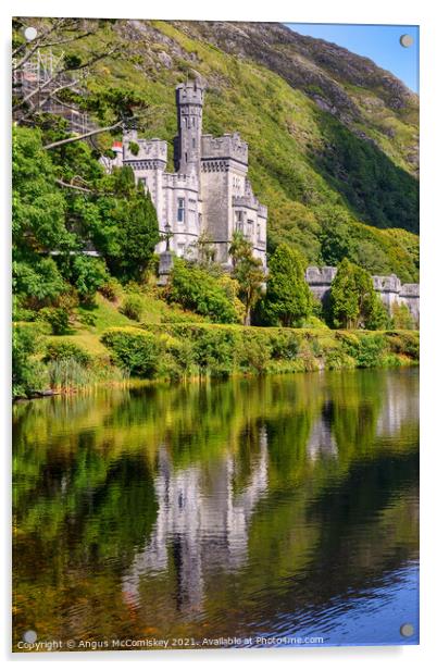 Kylemore Abbey reflections, County Galway Acrylic by Angus McComiskey