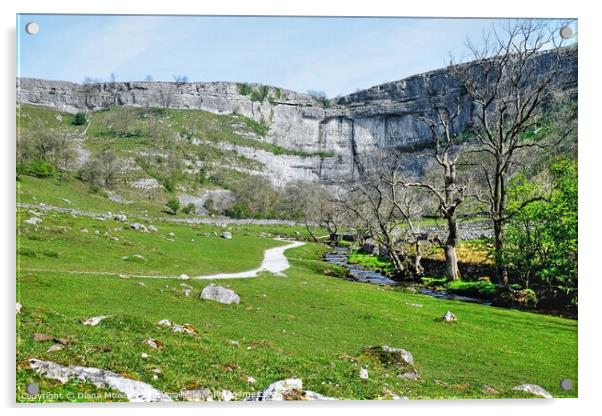  Malham Cove A landscape view Acrylic by Diana Mower