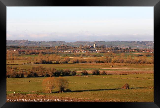 THE SOMERSET LEVELS Framed Print by Philip Gough