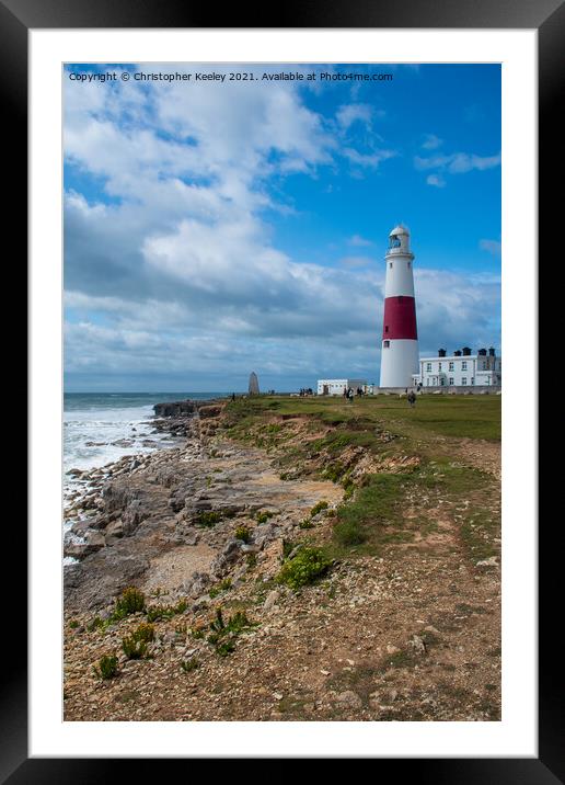 Blue skies over Portland Bill Framed Mounted Print by Christopher Keeley
