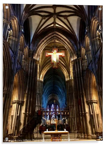 Lichfield Cathedral  Acrylic by Tony Williams. Photography email tony-williams53@sky.com