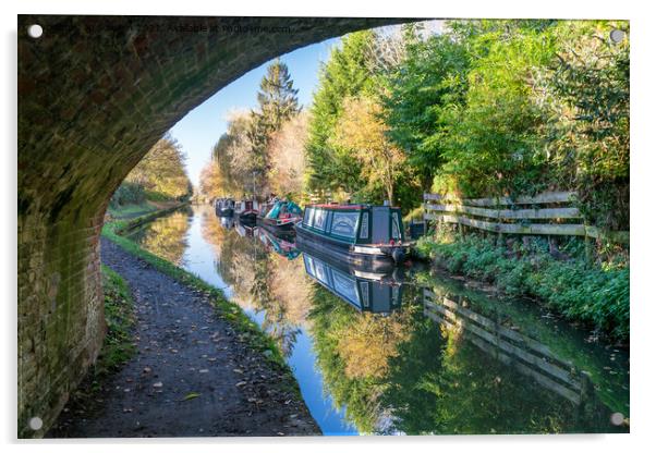 Barges on the Grand Union canal Acrylic by Jo Sowden