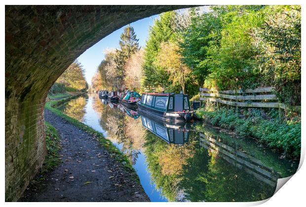 Barges on the Grand Union canal Print by Jo Sowden
