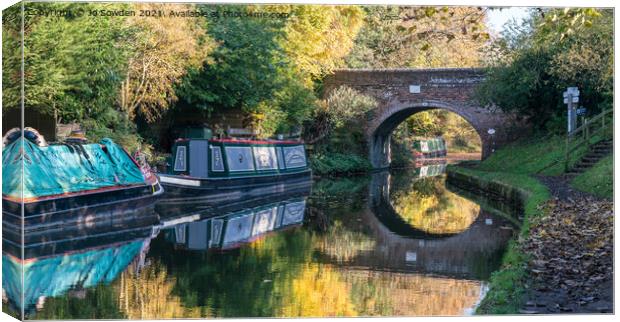 Canal Reflections Canvas Print by Jo Sowden