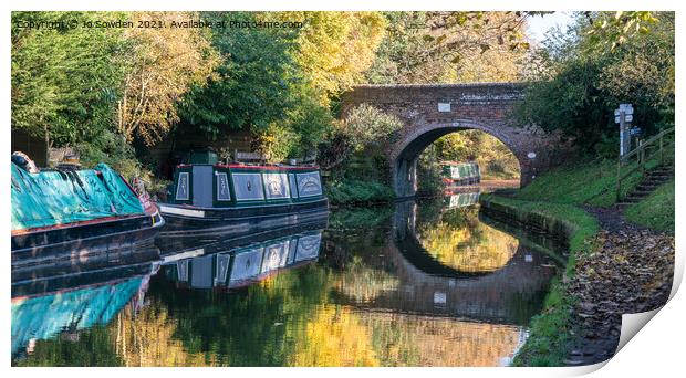 Canal Reflections Print by Jo Sowden