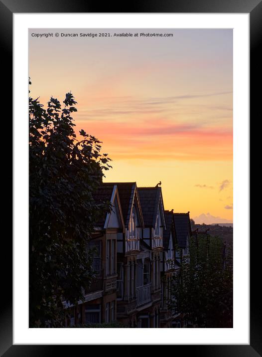 Sunset from Alexandra Park Bath portrait  Framed Mounted Print by Duncan Savidge
