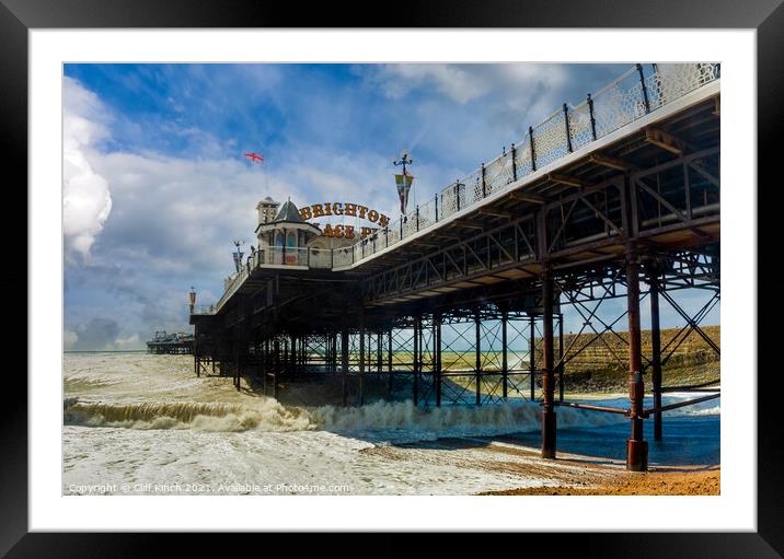 Under Brighton Palace Pier Framed Mounted Print by Cliff Kinch