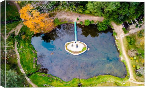 aerial view of godavari pond Canvas Print by Ambir Tolang